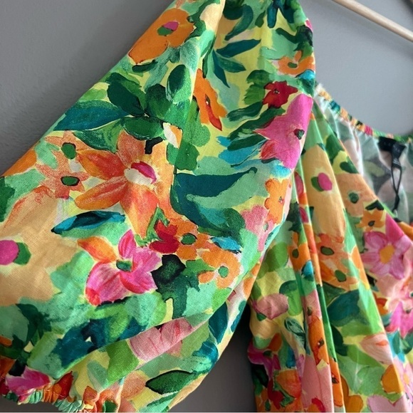 Sanctuary Perfect Time Floral Print Scoop Neck Short Sleeve Top Cropped XL - Picture 6 of 14